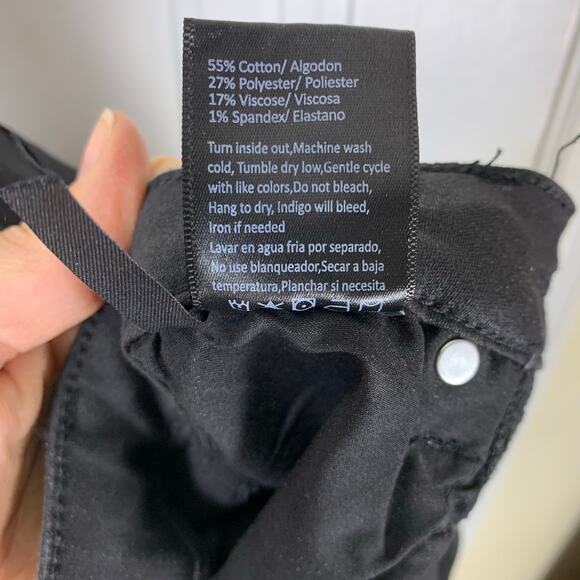 Risen High Waist Black Flare Jeans Size 1/25 Modern Retro Style Denim - Picture 8 of 9